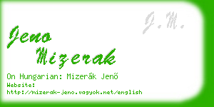 jeno mizerak business card