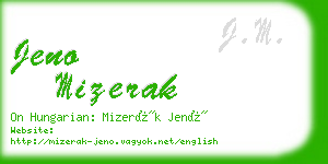 jeno mizerak business card